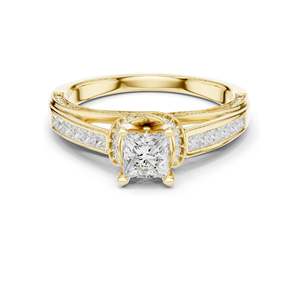 Bague en diamant de laboratoire taille princesse 1,156 CT pour femme, clarté VVS-VS EF, or 18 carats, 14 carats, 10 carats et argent 925, rose, jaune, blanc - Product Image 2