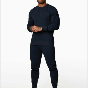 Heavyweight 2-Piece Hoodie <b>Crewneck</b> Oversized Sweatshirt Sweatpants Set High Quality Winter Jogger Men Tracksuit - Product Image 1