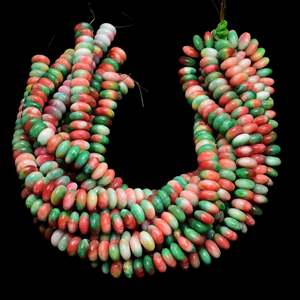Cuentas de Ónix Rondelle Natural Verde Anaranjado, Corte Liso, 57 Cuentas, 15 Pulgadas, Hilo de Piedras Preciosas para la Fabricación de Joyas, Marca Chakralume - Product Image 2