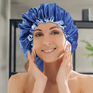 Gorros de satén ajustables, gorro de dormir de Color personalizado, gorro de dormir de alta calidad para mujer, banda elástica, servicio OEM - Product Image 6