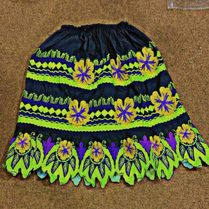 Venta caliente falda Pohnpei femenina patrón Floral bordado Midi cintura elástica faldas isla Micronesian faldas casuales para mujeres - Product Image 3