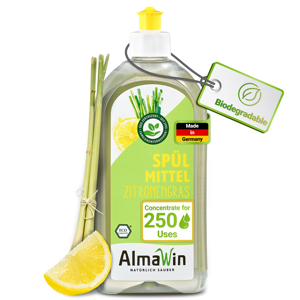 AlmaWin Brand Organic Export <b>Dishwashing</b> Liquid With Lemongrass Scent 500ml Powerful <b>Dishwashing</b> Organic <b>Detergent</b> - Product Image 1