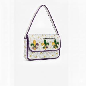 Nouveauté 2026 : Sac de luxe brodé de perles, style personnalisable et sac à main pour le Mardi Gras - Product Image 3