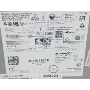 UNITÉ DE COMMANDE GPS MULTIMÉDIA VOLKSWAGEN Taigo Série 3 G8035816B (21>) - Product Image 3