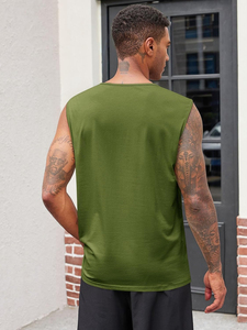 Custom Men's Sleeveless Tank <b>Tops</b> Quick Dry Anti-shrink Casual Loose Fit with Custom Logo - Product Image 4
