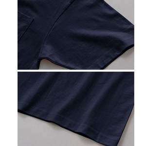 T-shirt de couleur unie 100% coton pour hommes et femmes, 2 pièces, col rond, ample, à manches courtes, modèles de base, tout assortis, hauts de couple, noir - Product Image 3