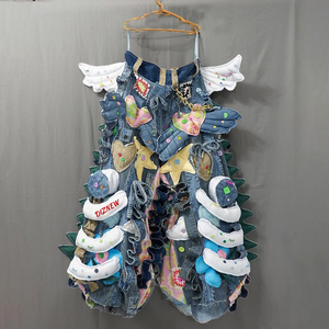 Jeans DiZNEW Designer, sur mesure, <span class=keywords><strong>grande</strong></span> <span class=keywords><strong>taille</strong></span>, hip-hop, patchwork, jeans larges <span class=keywords><strong>pour</strong></span> hommes avec poches arrière brodées - Product Image 1
