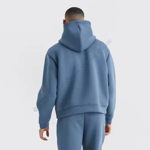 Diseño personalizado de los hombres cómodos chándales de lana conjunto de invierno pulóver sudaderas con capucha Joggers de talla grande ecológico patrón sólido - Product Image 4