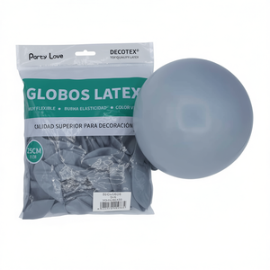 Globos de Látex Resistentes Party Love de 25 cm, Color Gris R10, para Decoración de Cumpleaños - Product Image 2