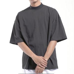 Camiseta con Estampado de Logotipo Personalizado en el Cuello, 100% Algodón, Grueso, 320 g/m², Estilo Holgado, Cuello de 2 Pulgadas, Modelo 2026 - Product Image 3