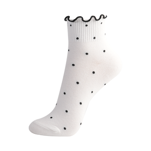 Calcetines de Algodón para Mujer Kikiya, Diseño de Lunares, Transpirables, Casuales, para Uso Diario, con Bonito Diseño de Volantes - Product Image 3
