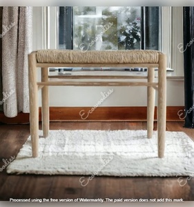 เก้าอี้ไม้ไผ่ทรงสี่เหลี่ยมผืนผ้าสไตล์โบราณทันสมัยของตกแต่งบ้านนั่งสบายเก้าอี้ฝังกระดูกแบบดั้งเดิมขาไม้ - Product Image 6