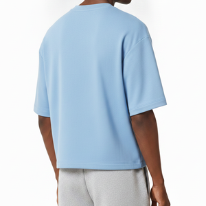 Custom Boxy Tee Shirt Streetwear Oversize Blank <b>Cropped</b> <b>Top</b> Heavyweight 100% Cotton Drop Shoulder <b>Men's</b> Silk Screen Printing - Product Image 2