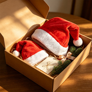 Chapeau <span class=keywords><strong>de</strong></span> Noël en velours épais <span class=keywords><strong>de</strong></span> luxe avec pompon pour la décoration <span class=keywords><strong>de</strong></span> l'arbre <span class=keywords><strong>de</strong></span> Noël - Product Image 1
