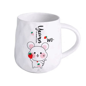 Tazza in Ceramica con Motivo a Topolino, Coperchio Carino e Cucchiaio, Set Lavabile in Lavastoviglie, Ideale per Regali - Product Image 1