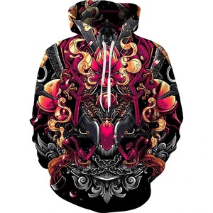 Sweat à capuche 3D noir personnalisé de haute qualité vêtements de sport pour hommes et femmes pour toutes les saisons vêtements de mode et d'hiver Anime chauds - Product Image 5