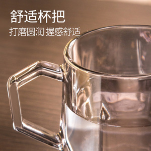 Ménage haut niveau de détection chambre lumière style de luxe avec poignée six diamant coin tasse en verre lait café jus tasses - Product Image 3