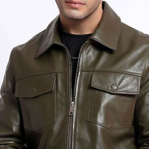 Vente en gros Fabricant veste en cuir de luxe pour hommes style de luxe Veste en cuir pour hommes de bonne qualité à bas prix - Product Image 6