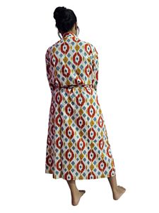 Peignoir pour femme en coton 100% imprimé à la main traditionnel, imprimé paisley de 48 pouces, respirant, pour les vacances d'hiver - Product Image 6