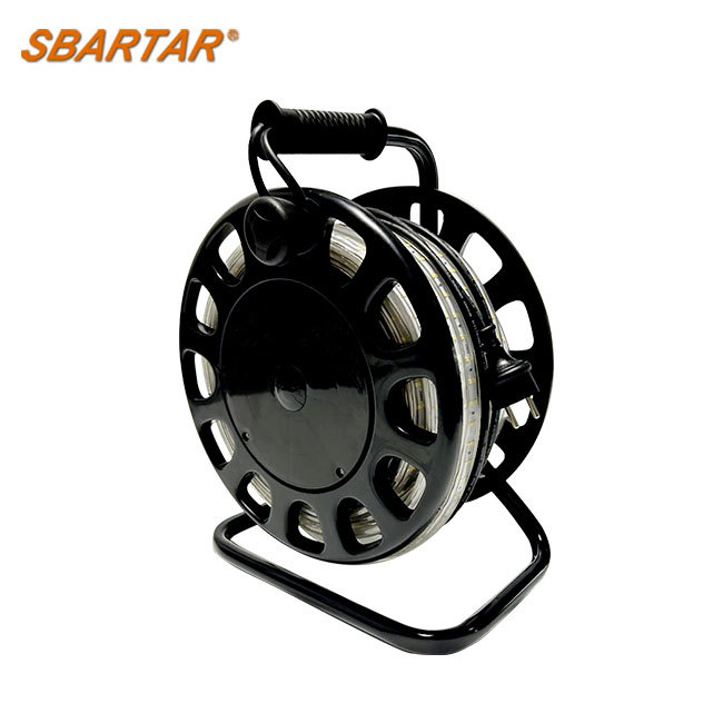 25M 230V Led Work Light with Manual Wheel 1000lm Per Meter Waterproof IP65 for Construction Site and Tunel
