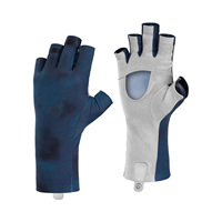 Gants de pêche personnalisés en polyester, protection UV 50+, demi-doigts, légers, respirants, imperméables, compatibles avec les écrans tactiles