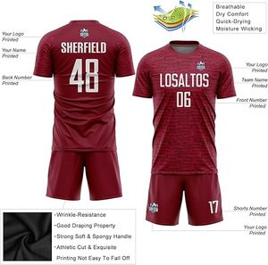 Uniforme de Fútbol Personalizado de Primera Calidad, Impresión Digital, Transpirable, Manga Corta, Conjunto de Camiseta de Fútbol Unisex para Clubes - Product Image 3