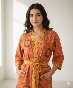 Bata de Lujo para Mujer con Capucha, 100% Algodón, Bata de Baño Suave de Longitud Completa, Mangas Largas de Tiro Medio para Invierno, para Uso en Hoteles - Product Image 1