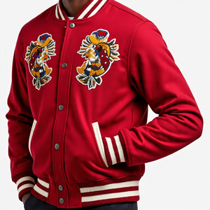 Personalizada manga de cuero Varsity chaquetas desmontables hombres invierno personalizado Chenille bordado parches Varsity chaqueta de los hombres - Product Image 5