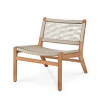 Chaise longue en corde tressée de haute qualité, cadre en teck, imperméable, pour l'extérieur, hôtel, villa, appartement, mobilier de jardin