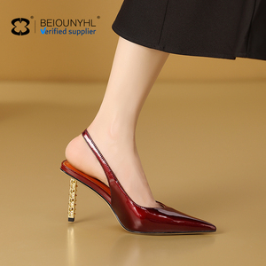 In vera pelle donna rosso Sexy tacco alto tacco alto pump scarpe eleganti da donna per la festa di nozze Nightclub - Product Image 6