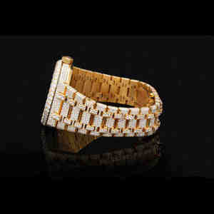 Montre unisexe Hip Hop Bust, personnalisée, de haute qualité, en verre mécanique, acier inoxydable, couleur or argent, sertie de diamants Moissanite VVS glacés - Product Image 3