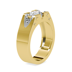 Bague en diamant taillé rond de 1.00 carats cultivée en laboratoire tendance classique bijoux de fiançailles et de mariage en or jaune 14 carats pour les fêtes - Product Image 2