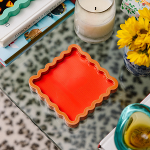 Plateau en laque de forme festonnée OEM avec bord ondulé, plateau de service décoratif pour table, plateau de vanité, plateau coloré pour cadeau, décoration de la maison - Product Image 3