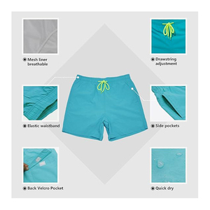 Pantalones cortos de playa para hombre con forro de malla de secado rápido y bolsillos con 240 GSM Pantalones cortos de playa para hombre de alta calidad - Product Image 4
