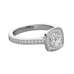 Bague solitaire en or 9 carats pour femme avec diamant rond, design brillant - Product Image 1