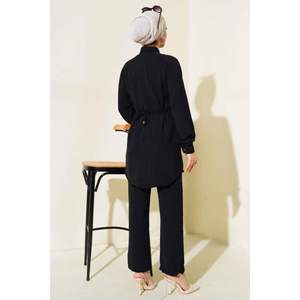 Ensemble 2 pièces détaillé avec pompon sur le devant Noir - Product Image 2