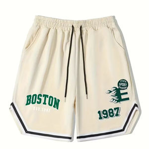 Pantalones cortos de algodón con logotipo personalizado de diferentes colores para hombre, pantalones cortos informales para gimnasio, ropa de calle para hombre, pantalones cortos deportivos lisos de punto - Product Image 1