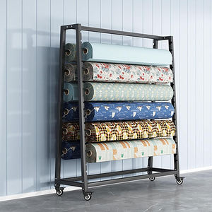 Étagère de rangement pour rouleaux de tissu JH-Mech, grande capacité, commerciale, avec barre de suspension réglable, robuste, pour le stockage de vinyle - Product Image 1