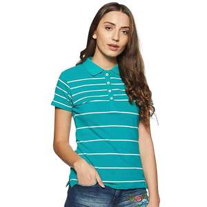 Camisetas con botones y logotipo personalizado de manga corta transpirables para mujer, venta al por mayor - Product Image 6