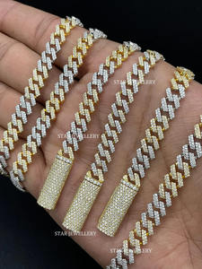 925 plata esterlina 8 MM ancho Unisex VVS Moissanite diamante pulsera cubana joyería fina. - Product Image 3