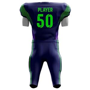 Ensemble d'uniformes de football américain à séchage rapide pour jeunes de haute qualité Couleur personnalisée imprimée Motif unique Vêtements de sport respirants différents - Product Image 3