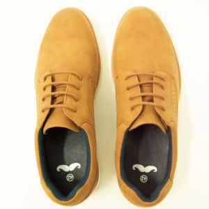 Men's Combined Design Leather Sneakers with <b>Brown</b> <b>Laces</b> Premium <b>Shoes</b> Collection - Product Image 1