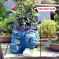 Pot de fleurs créatif en résine pour plantes d'intérieur et d'extérieur, pot de jardin de bureau, jardinière décorative pour succulentes, ornement de jardin