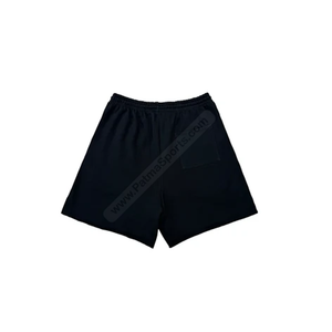 กางเกงขาสั้นผ้ายืดสีดำแบบเจ็ทสไตล์สตรีทไฮสตรีทพร้อมลายปักสีพื้น - Product Image 2