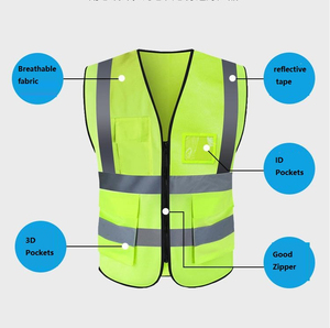 Chaleco de Seguridad Reflectante de Alta Visibilidad, Ropa de Seguridad Unisex sin Mangas con Logotipo Personalizado - Product Image 3