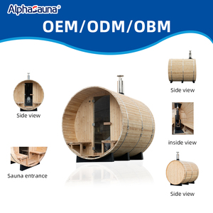 ساونا خارجية تقليدية من الخشب تتسع لـ 4-6 أشخاص، تصميم عصري من المصنع - Product Image 5