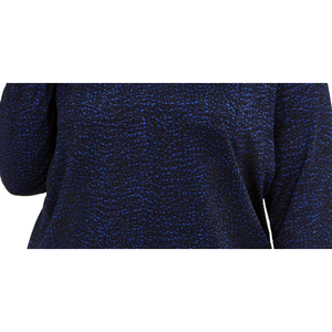 Top plissettato stampato Michael Kors da donna, taglie forti XXL, in chiffon blu, con collo alto e decorazioni a bottoni, stile western, corto - Product Image 3