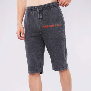 OEM/ODM más vendidos 100% algodón francés Terry de longitud larga lavado con ácido pantalones cortos Streetwear pantalones cortos ligeros para hombres - Product Image 1