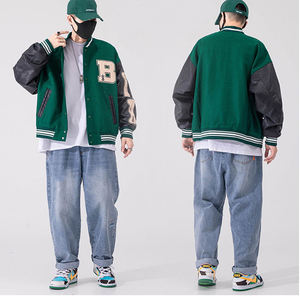 Fabricant OEM, logo personnalisé de haute qualité, veste de baseball pour homme, style universitaire sportif, en toile épaisse, col montant, séchage rapide, motif lettres - Product Image 4