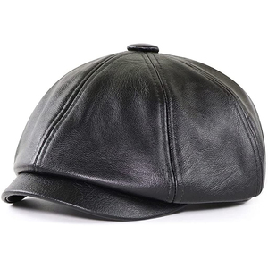 Casquette de baseball en cuir classique imperméable vintage 2026, nouvelle mode, logo personnalisé vierge, service OEM unisexe, cuir personnalisé - Product Image 1